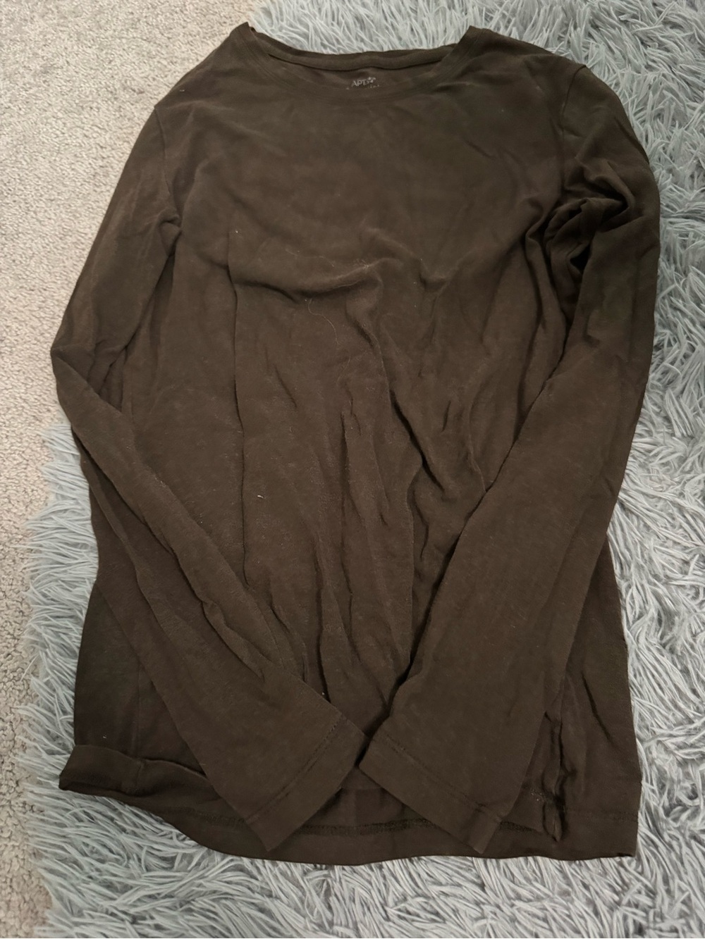 Apt. 9 Brown Long Sleeve Crewneck Top